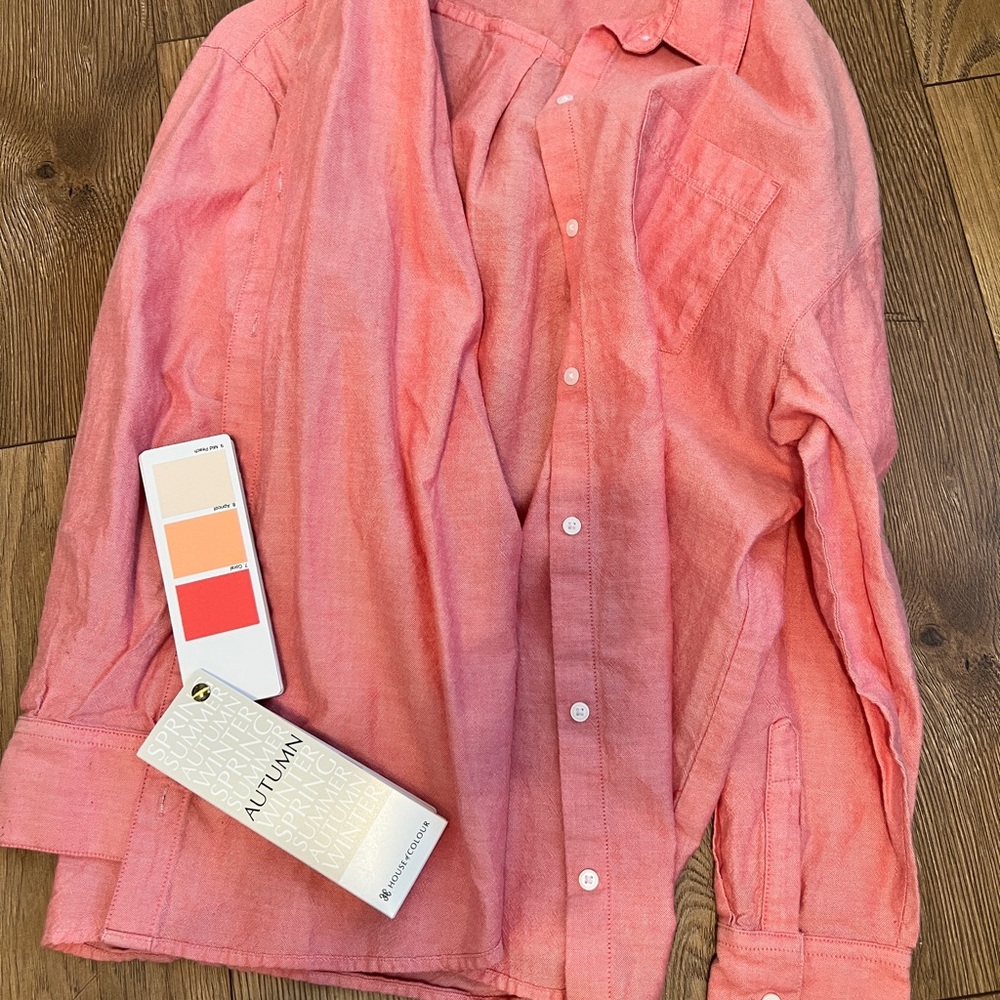 Old Navy Coral Button-Up Shirt (oversized. Fits like a Large)